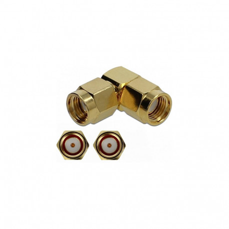 "Adapter RP-SMA Stecker zu RP-SMA Stecker 90° 10 GHz"