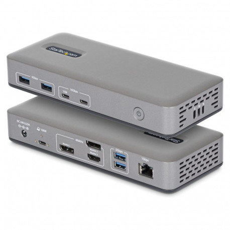 D StarTech USB-C dokk kolme monitoriga 100W PD