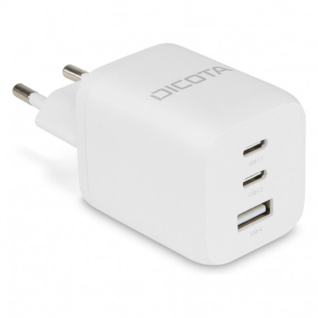 D Dicota seinalaadija Compact 3-pordiline GaN (65W) EU, valge
