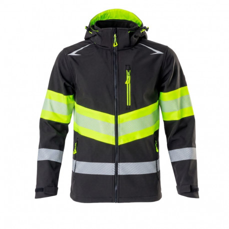 HW Fenix softshell Hi-Vis kollane/must 2XL
