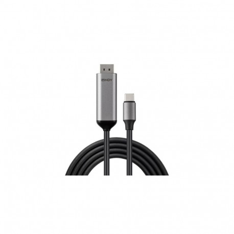 Lindy 43503 video cable adapter 1 m USB Type-C DisplayPort Grey