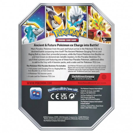 Trading Card Game - Pokémon TCG: Paradox Destinies Ex Iron Boulder Ex Collectible Set Metal Box