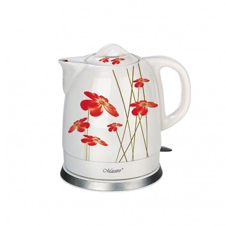 Electric Kettle - Maestro MR-066 1.7L 1200W Adjustable Thermostat Red Flowers