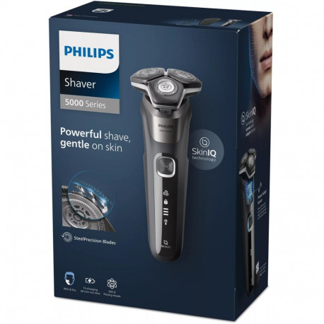 Electric Shaver - Philips SHAVER Series 5000 S5887/30, Rechargeable, Pop-Up Trimmer, Black/Grey