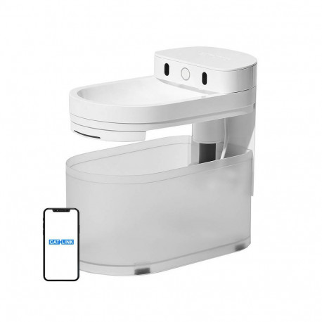 Pet Water Fountain - Catlink Pure 3 Smart Fountain With 2.3L Reservoir And App Monitoring - White
