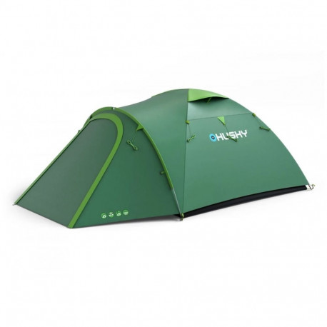 Camping Tent - Husky BIZON 3 PLUS 3-Person Dome Tent 220 x 410 x 130 cm Green