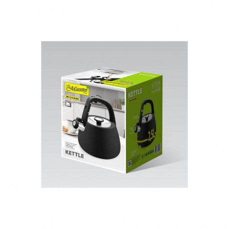 Electric Kettle - Maestro MR-1318 2.5L Stainless Steel Whistle Non-Drip Black