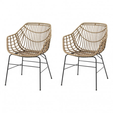 Garden Chair - JYSK ILDERHUSE Steel And Polyrattan Chairs Set Of 2 Natural