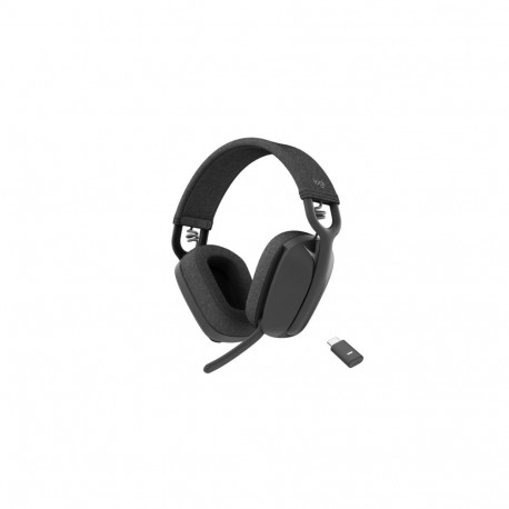 Logitech Zone Vibe Wireless UC Wireless Headphones, USB-C Bluetooth receiver, Graphite