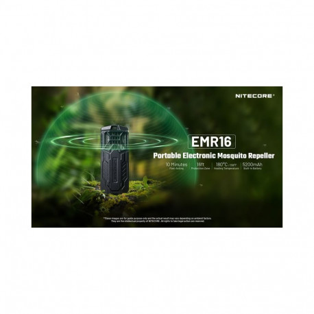 Nitecore EMR16 elektrooniline sääsetõrjevahend – 5 m kaitsetsoon, 5200mAh aku, IPX5, USB-C, kompaktn