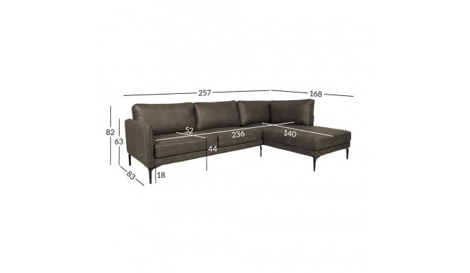 Corner sofa SOFIA RC, dark olive