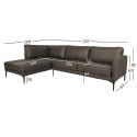 Nurgadiivan SOFIA VN 257x168/83xH82cm, tume oliiv