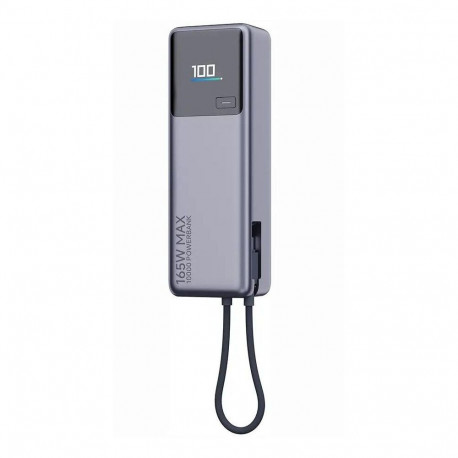 Xiaomi Powerbank 10000mAh QC PD 165W with built in USB C cable PB1165MI BHR9361GL LED display gray