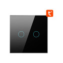 Smart Light Switch ZigBee Avatto ZTS02-EU-B2 2 Way TUYA (black)