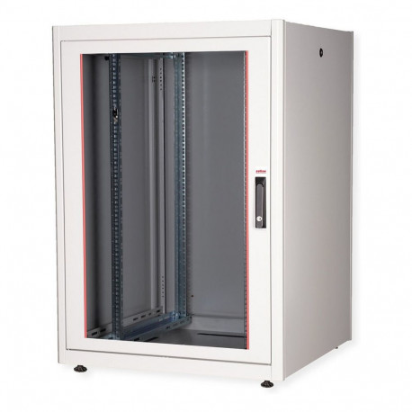 "ROLINE 19-Zoll Netzwerkschrank Basic 22 HE, 800x800 BxT Glastr grau"