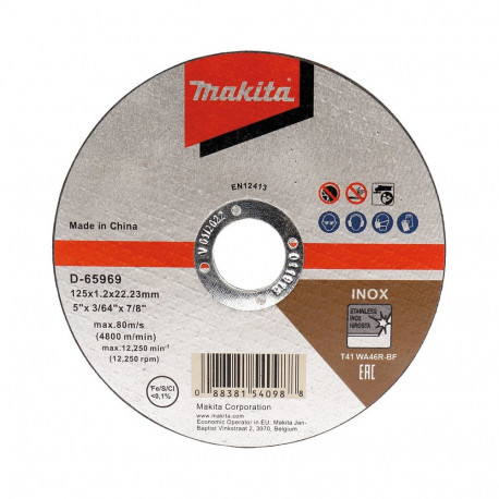 lõikeketas D-65969 125x1,0mm roostevaba