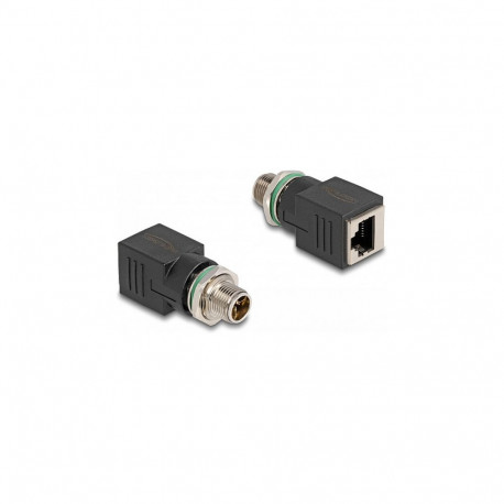 "Delock M12 Adapter X-kodiert 8 Pin Stecker zu RJ45 Buchse gerade"