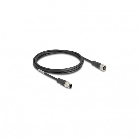 "Delock M12 Kabel A-kodiert 8 Pin Stecker zu Buchse PVC 2 m"