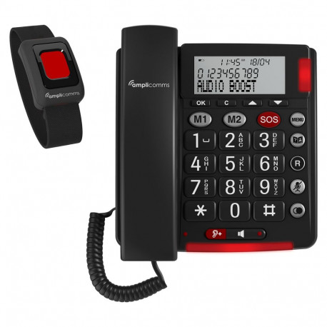 Amplicomms telefon BigTel 50 Alarm Plus suurete klahvidega ja fotonuppudega