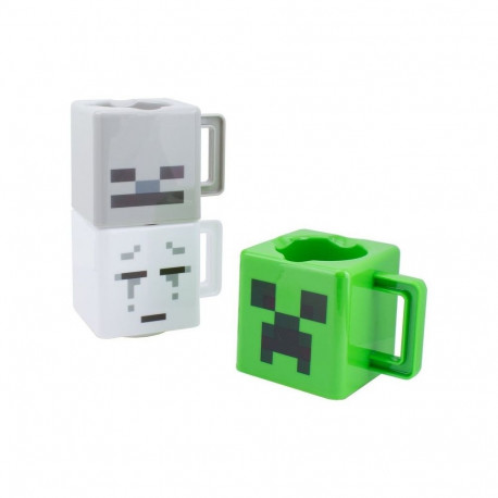 Stacking Mugs - Minecraft Creeper Skeleton Ghast Set Plastic