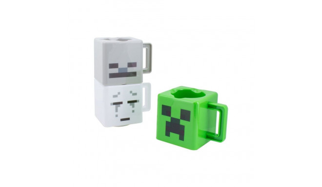 Stacking Mugs - Minecraft Creeper Skeleton Ghast Set Plastic