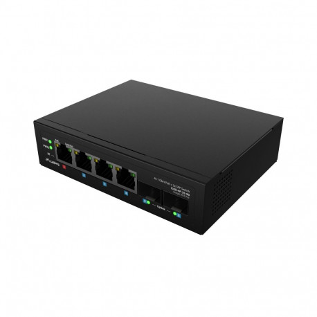 Lanberg Switch Light IndustrialPoE 1xBT 3xAT 2xSFP Din Unmanagment Gigabit Ethernet | ILGE-4P-2S-90 
