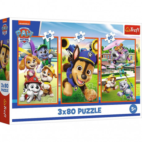 TREFL PAW PATROL puzzle set A dog´s gang, 3x80 pcs