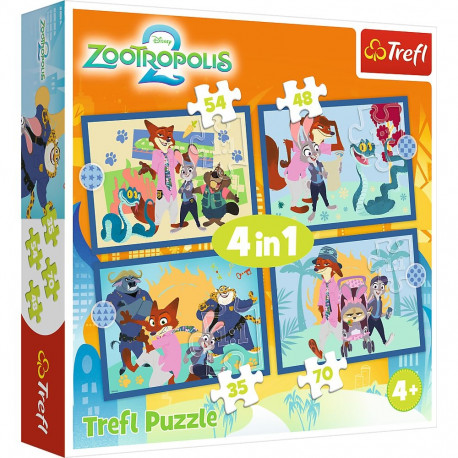 TREFL DISNEY ZOOTROPOLIS Puslede komplekt, 4 tk