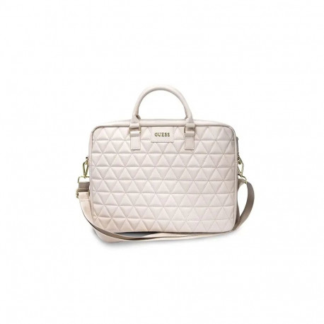 Guess Quilted laptop bag 15" pink