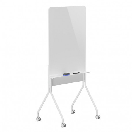 Ergo Office kuivkustutatav tahvel ER-305 rattaga vertikaalne ühepoolne riiuliga 1190x790mm, valge