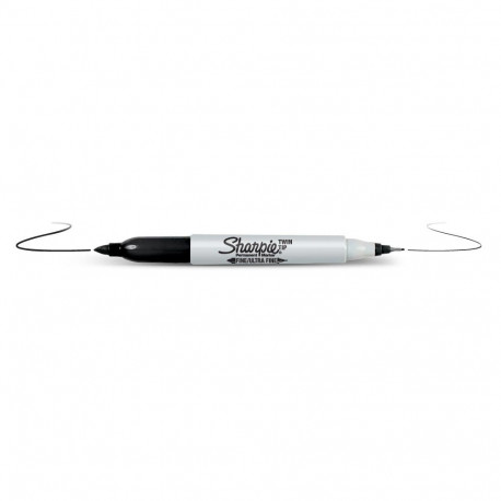 Marker permanent Sharpie Twin Tip UF 0,5 mm / F 1 mm, must
