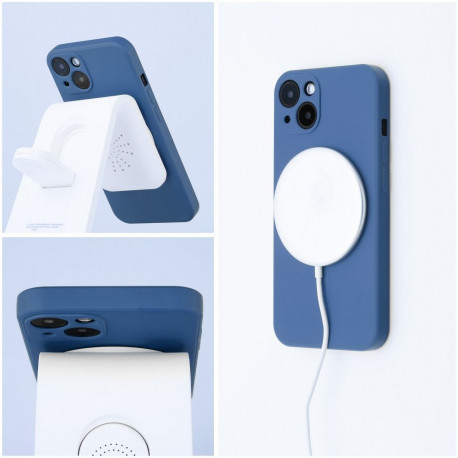 Case for Samsung A27 Silicone Mag Cover compatible with MagSafe (camera protection) blue