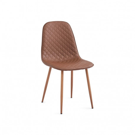 STOKE DINING CHAIR BROWN PU/WOOD LEGS