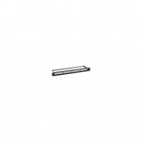 "EFB Verteilerfeld 19"" 1HE 24-Port metall schwarz mit 24x Keystone slimline CAT6a"