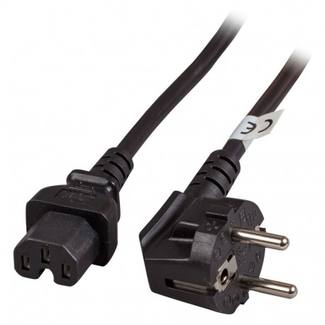 "EFB Warmgerteleitung CEE 7/7 90 auf C15, schwarz, 1 m, 3 x 1,00 mm H05RN-F (Gummi)"