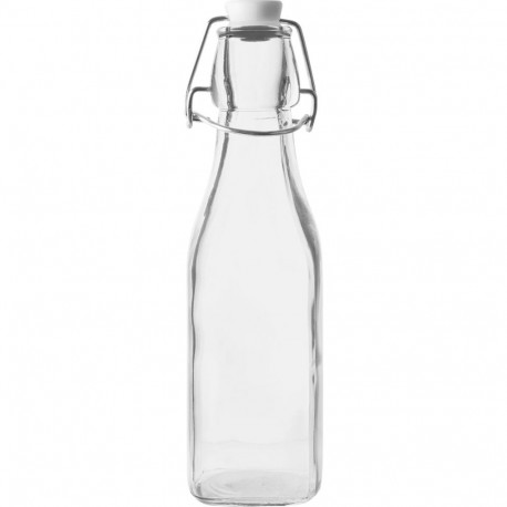 250ml Ruutklaasist pudel mehhaanilise korgiga BROWIN 631121, 5.7x5.7x18.5 cm, 250ml