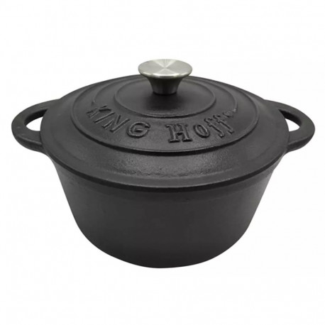 Garnek z pokrywą, żeliwo śr.24cm 4l czarny kinghoff
