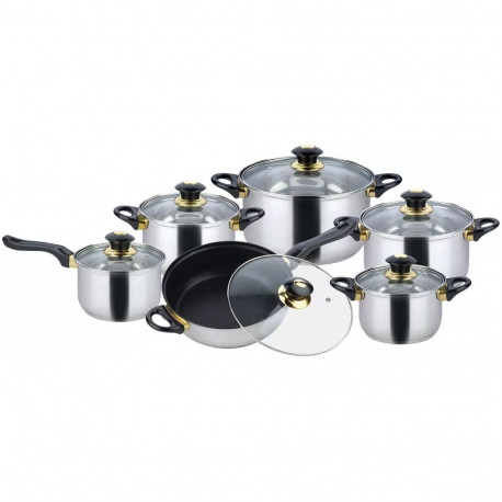 Kinghoff pottide komplekt 12-osaline terasest śr.16/16/18/20/24/24cm