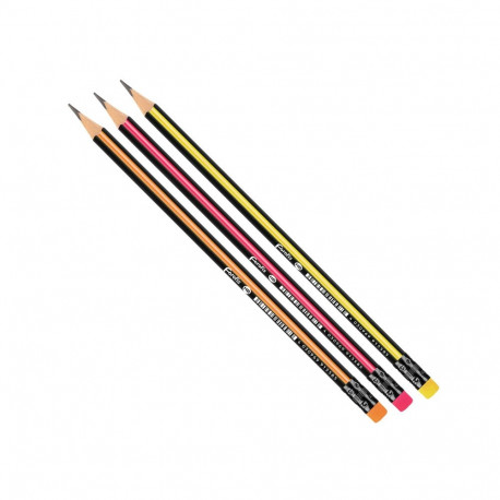 Pencil HB FOROFIS sharpened, triangle, with eraser, plastic