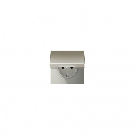 Jung pistikupesa ES1520KL SCHUKO klapiga 16A 250V LS, roostevaba teras