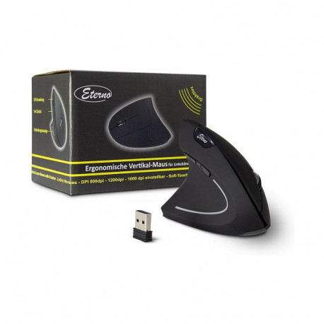 "Inter-Tech AC KM-206L Maus Vertikal, ergonomisch für Linkshänder, 6 Tasten, Wireless"