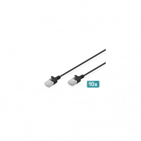 Digitus CAT 6 U-UTP Slim patch cable, 2 m, black, 10 pieces