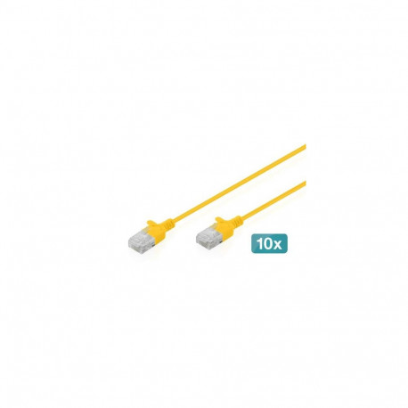Digitus CAT 6 U-UTP Slim patch cable, 0.5 m, yellow, 10 pieces