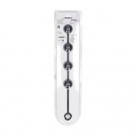 Round Silicone Anal Balls - L - 40mm - Black