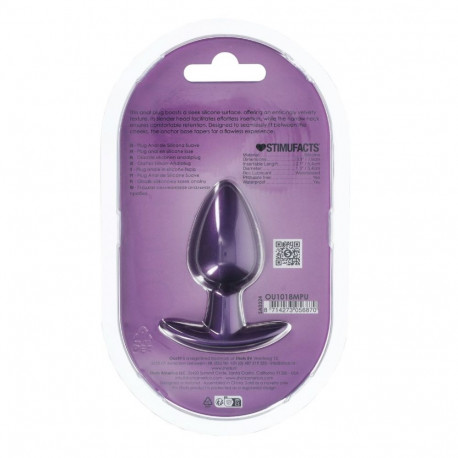 Sile silikoonist anaaltapp keskmine 3.1/7,9cm, metallikvioletne