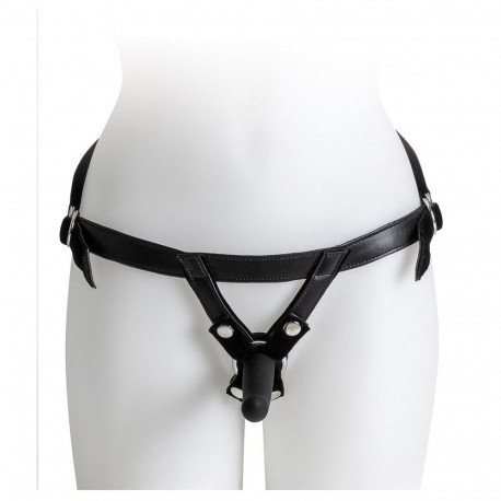 HARNESS WITH BLACK DILDO SIZE S