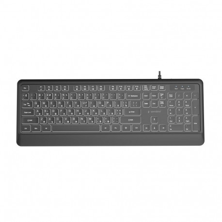 Keyboard - Gembird KB-UML-04-CYRL Wired Full-Size Keyboard With LED Backlight Black