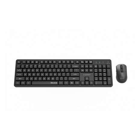 Keyboard and Mouse Set - Gembird KBS-WMS-01 Wireless Full-Size Keyboard, Optical Mouse, Black