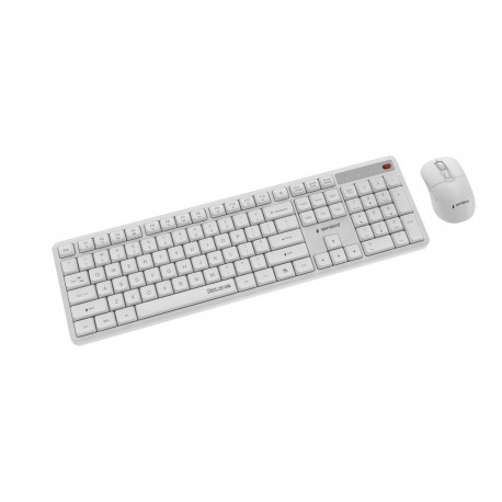 Keyboard and Mouse Set - Gembird KBS-WMS-01-W Wireless Desktop Set, 5000 DPI, White