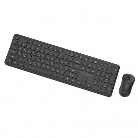Wireless Keyboard and Mouse Set - Gembird KBS-WPS-01-W Full-Size Keyboard, 1200 DPI Mouse, Black